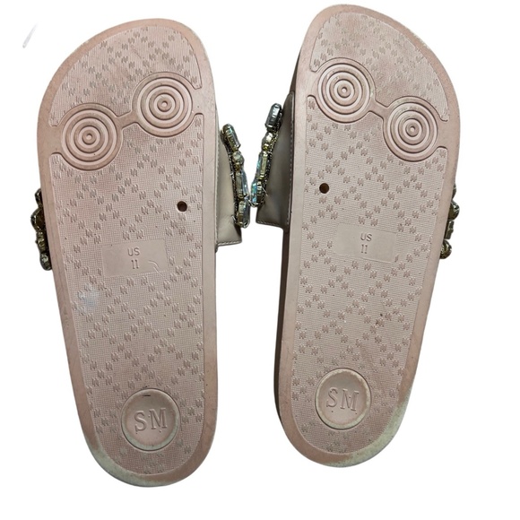 Steve Madden Jeweled Pool Slides Embellished Rhinestone Sandals 11 (fits 9.5-10) - Picture 4 of 4